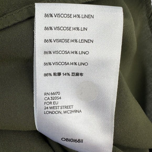 Anthropologie Shirt Dress Womens Small Nicole Linen Blend Green Puff Sleeve - Picture 13 of 14